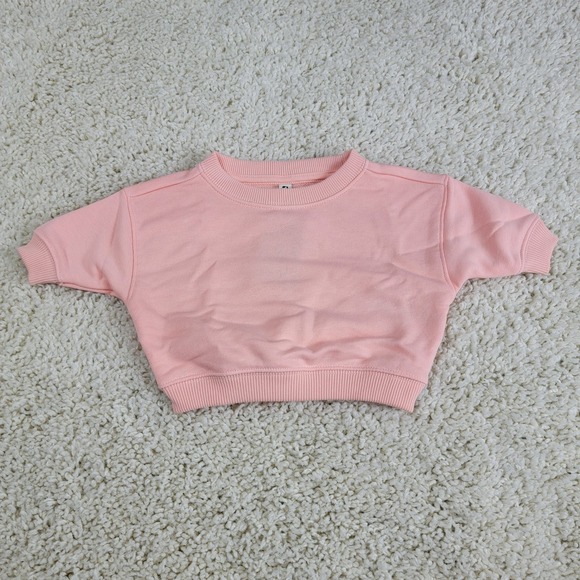 Unisex Organic Cotton Peach Crewneck Sweatshirt Newborn Lot of 2 - Picture 1 of 12